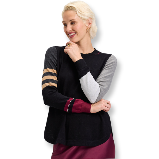 Zaket & Plover Black and Grey Mixed Sweater