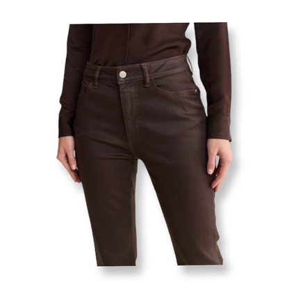 Warp & Weft Coated Denim Brown