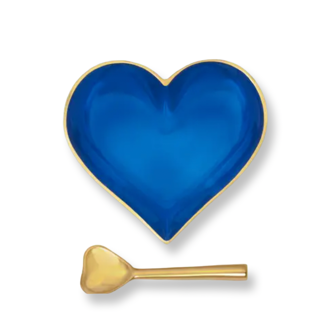 IG Happy Bright Blue & Gold Heart W/Spoon