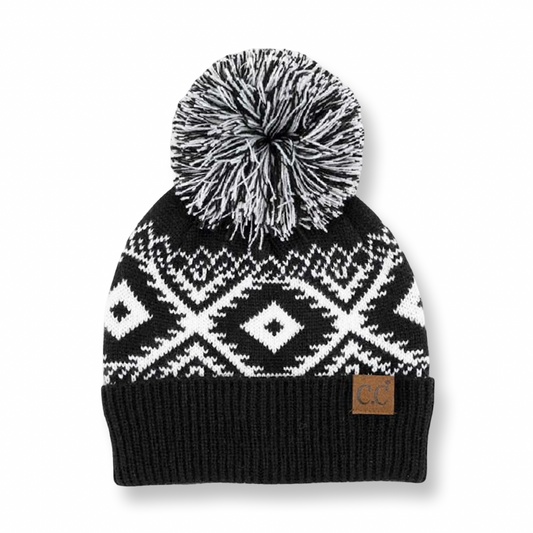 CC Western Print Beanie Black