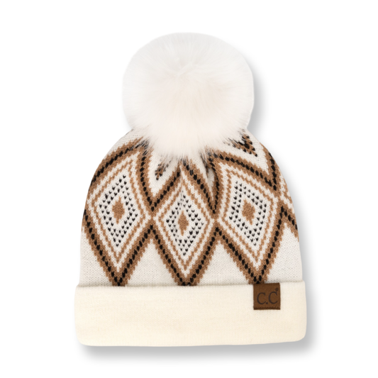 CC Diamond Geometric Pattern Ivory