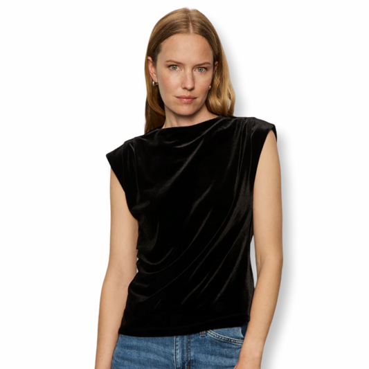 Sanctuary Pleated Velvet Top