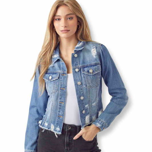 Risen Distressed Denim Jacket