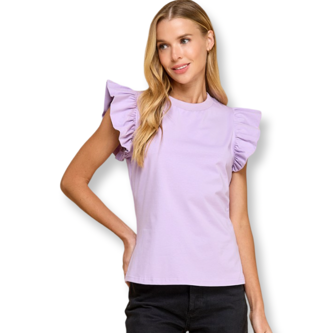 TCEC Ruffle Tank Top Lavender