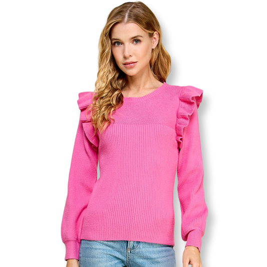 TCEC Sweater Knit Top Pink