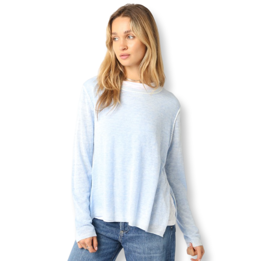 Olivaceous Double Layer Sweater Blue