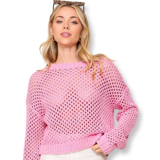 TM Pink Crochet Swaeter