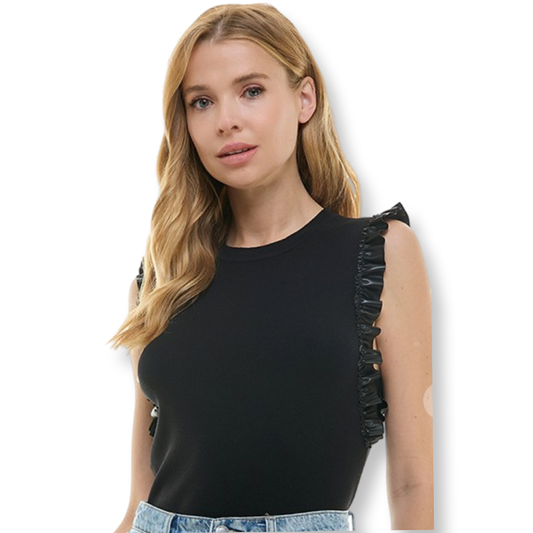 ON Ruffle Top Black