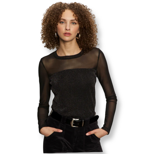 Sanctuary Sparkle Mesh Crew Tee