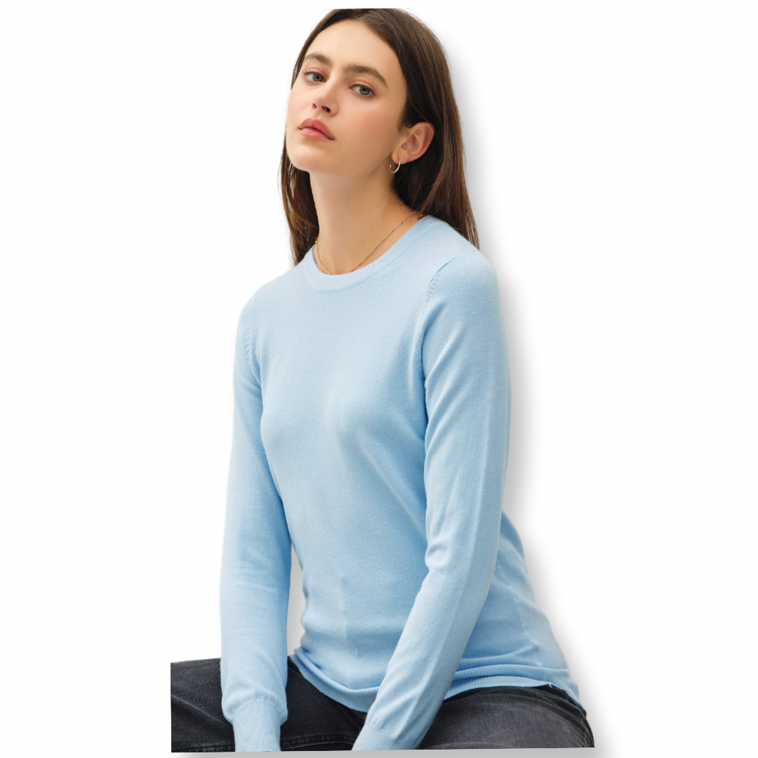 BC Crew Neck Thin Sweater Blue