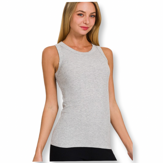 ZEN Ribbed Tank Grey