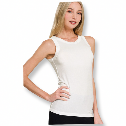 ZEN Ribbed Tank White