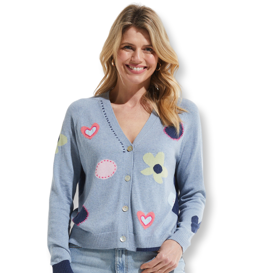 Zaket & Plover Fun Flower & Spots Cardigan