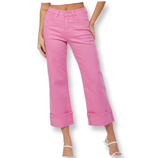 Mica HR Wide Leg Pink Denim