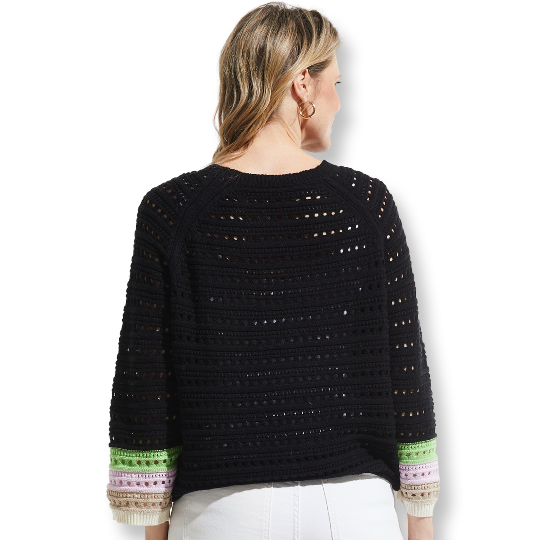 Zaket & Plover Black Holey Cardigan