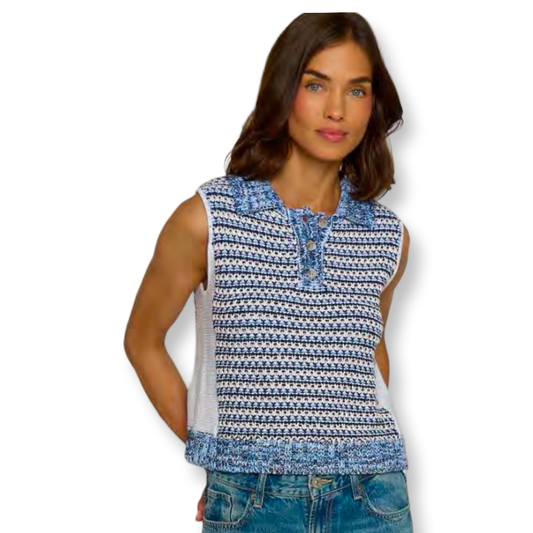 Central Park West Stitched Sleeveless Tank