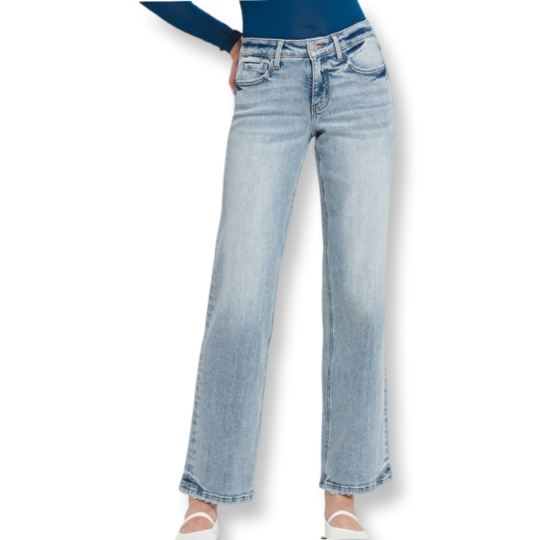 Lovervet Mid Ride Slim Wide Jeans