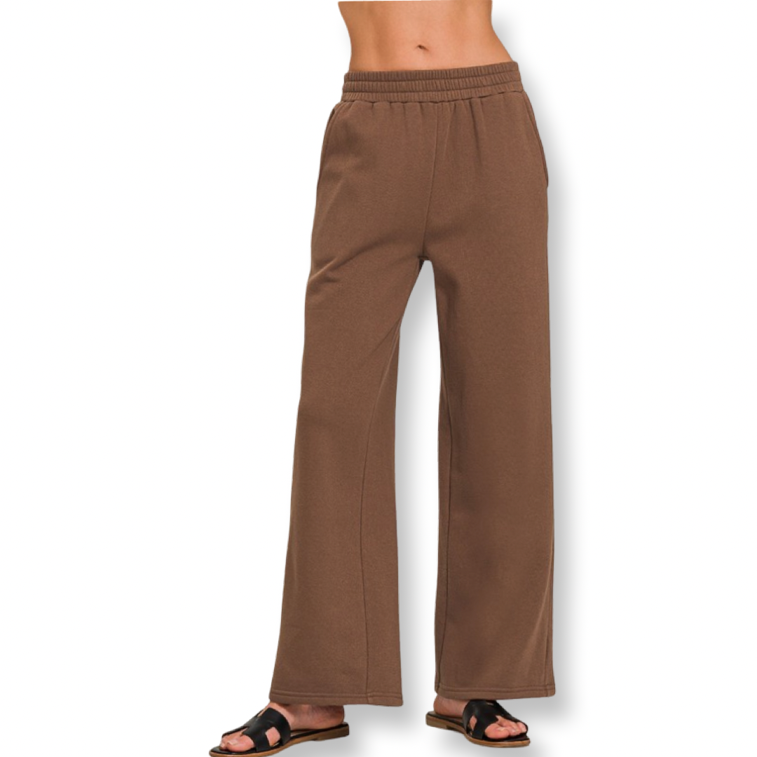 ZEN Fleece Sweatpants With Pockets Brown