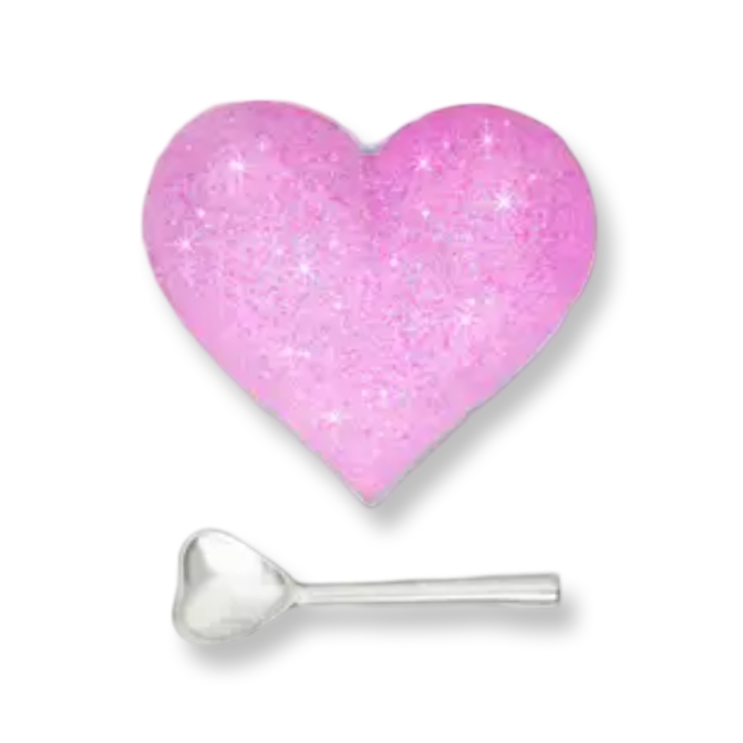 IG Happy Sparkly Pink Heart with Heart Spoon