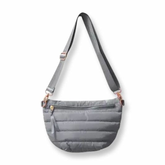 BB Crescent Puffer Sling Bag Grey