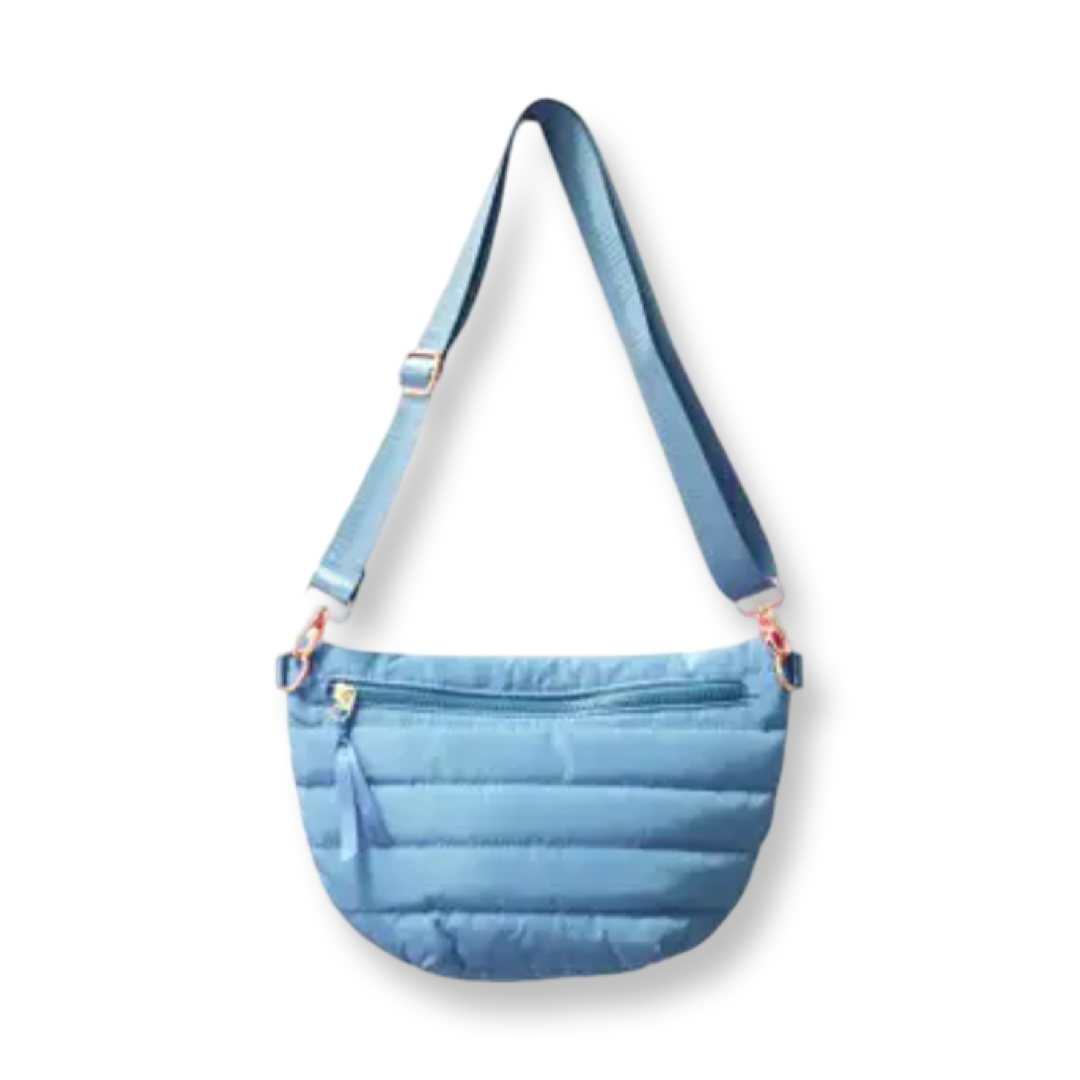 BB Crescent Puffer Sling Bag Turquoise