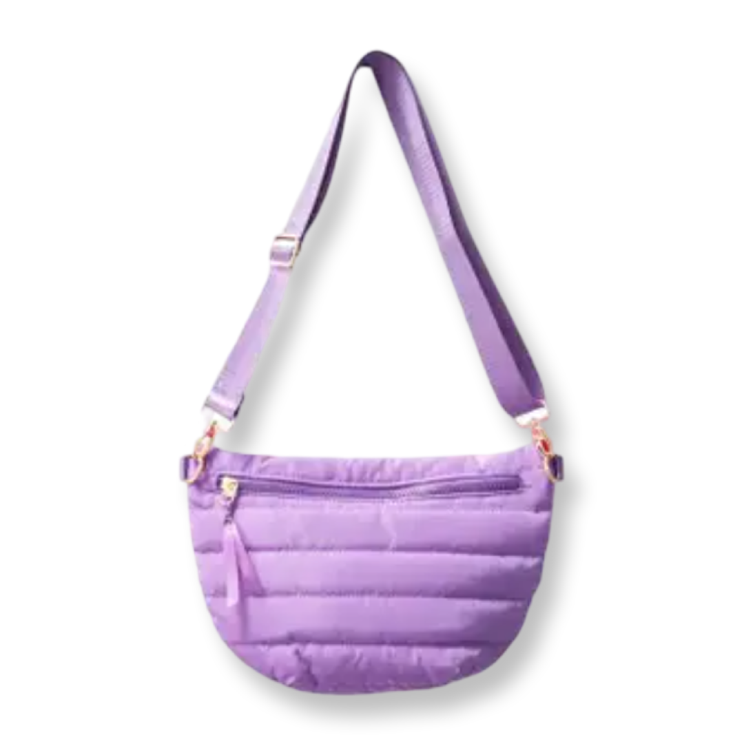 BB Crescent Puffer Sling Bag Purple