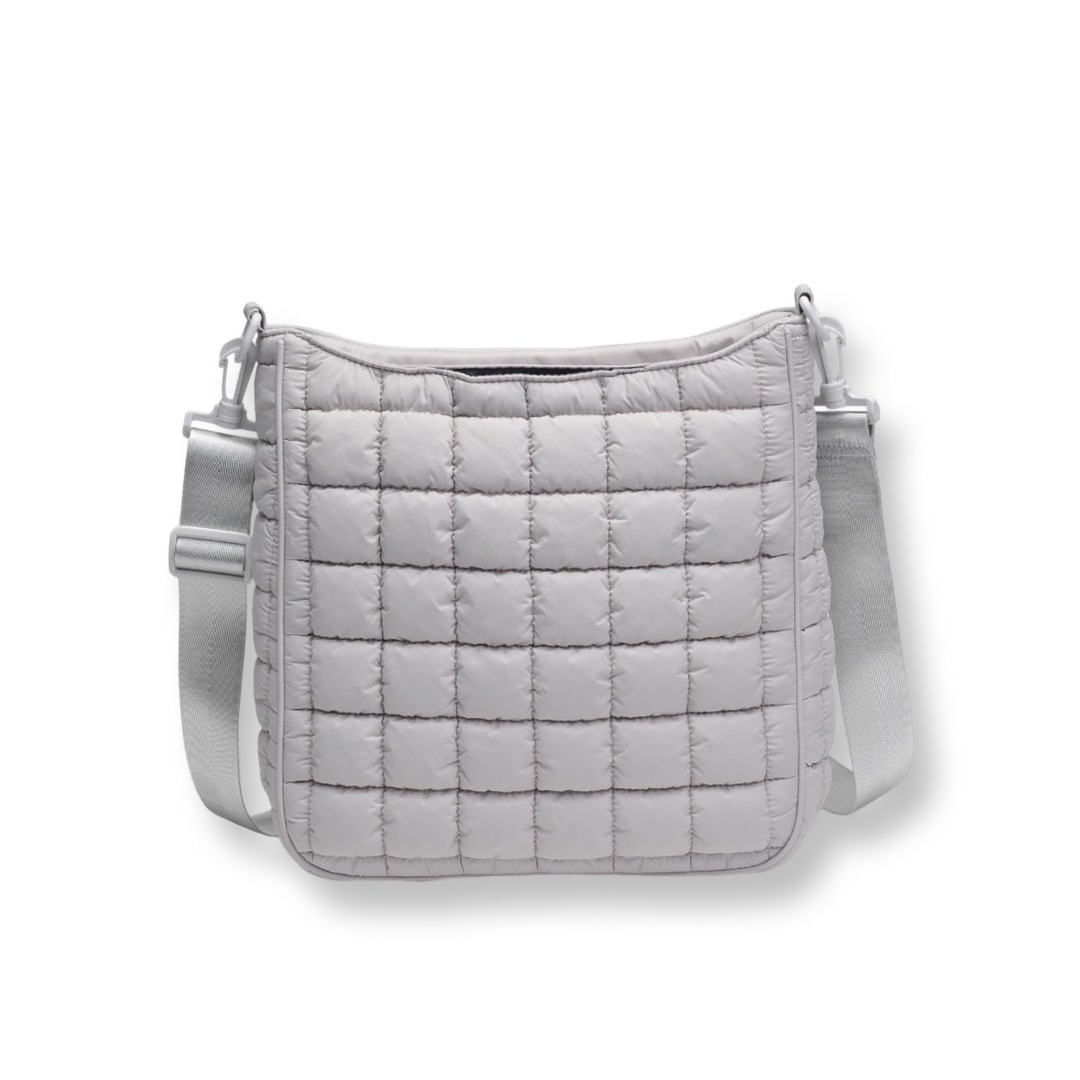 UB Quilted Puffer Nylon Crossbody Grey