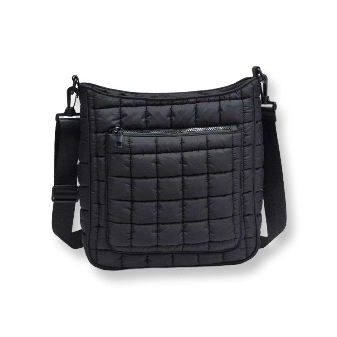 UB Quilted Puffer Nylon Crossbody Black