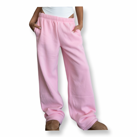 TT Pink Lightweight Fleece Wide Leg Sweatpant