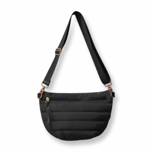 BB Crescent Puffer Sling Bag Black