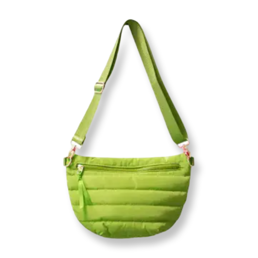 BB Crescent Puffer Sling Bag Lime