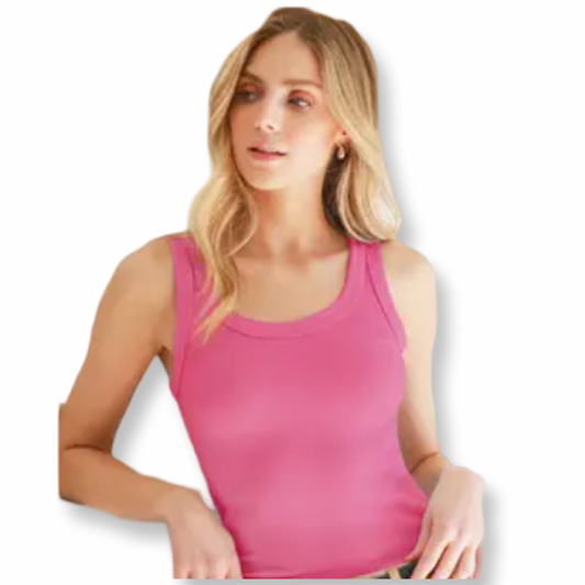 NB Reversible Ribbed Tank Top Hot Pink