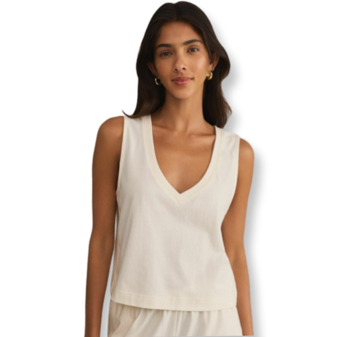 Z-Supply Sloane V-Neck Top Creme