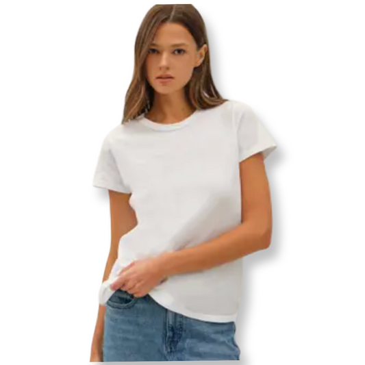BC Garment Dyed Cotton Slub Tee White