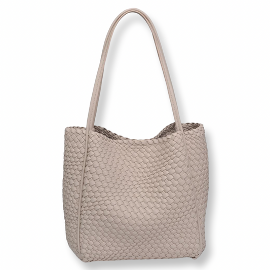 Moda Luxe Gladys Woven Tote Ivory