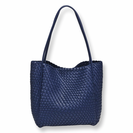 Moda Luxe Gladys Woven Tote Navy