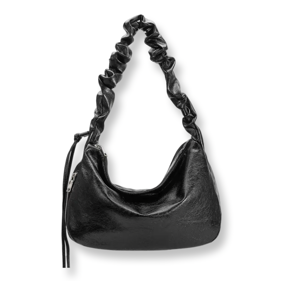 Melie Bianco Black Recycled Vegan Shoulder Bag