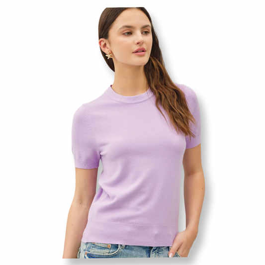 BC Ultra Soft Basic Short Sleeve Top Purple
