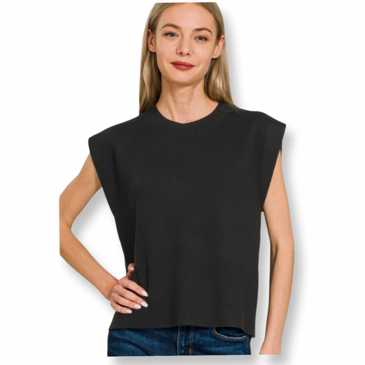 ZEN Viscose Sweater Vest Black