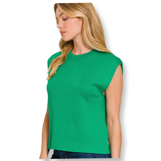 ZEN Viscose Sweater Vest Green