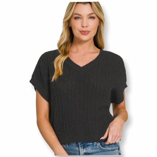 ZEN Textured Sweater Vest Black