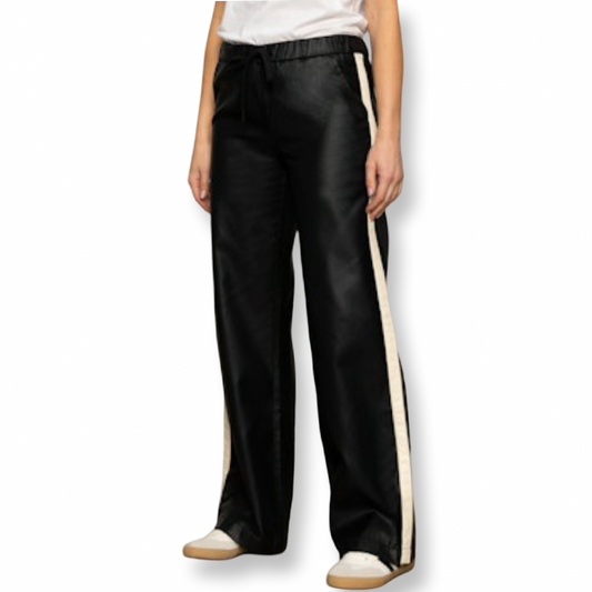 Sanctuary Coated Track Twill Pants