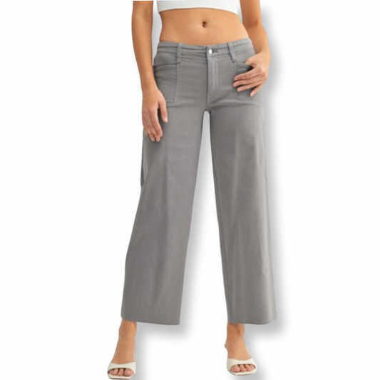 Just USA Grey Utility Slim Wide Leg