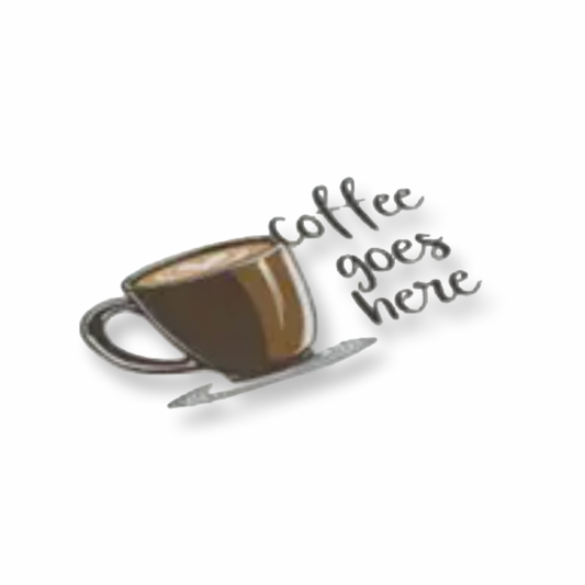 RS Glass Coaster Set Coffee Goes Here