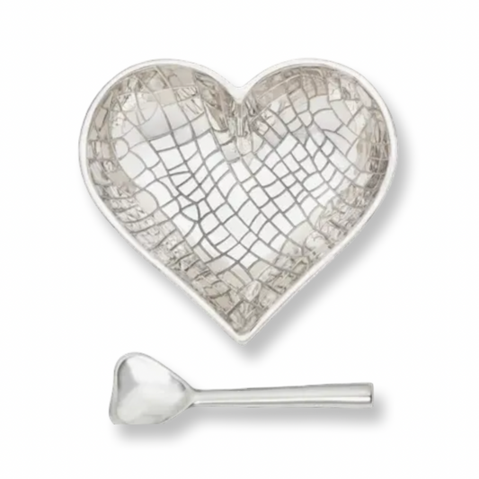 IG Happy Bright Silver Croco Heart with Heart Spoon