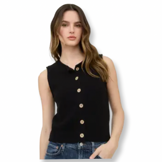 TWC Button Down Knit Cardigan Vest Top