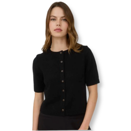 TWC Short Sleeve Button Down Knit Cardigan Sweater