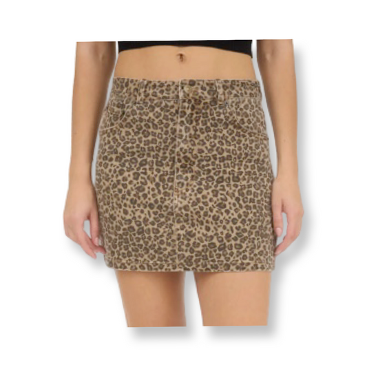 TWC Leopard Print Mini Skirt