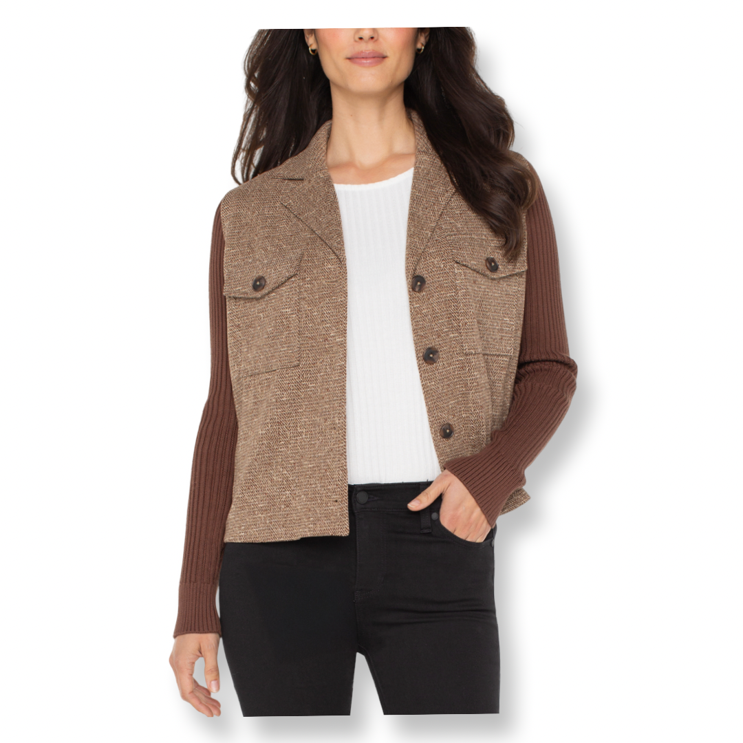 Liverpool Brown Sweater Sleeve Jacket