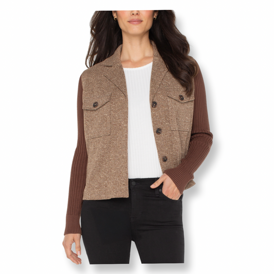 Liverpool Brown Sweater Sleeve Jacket